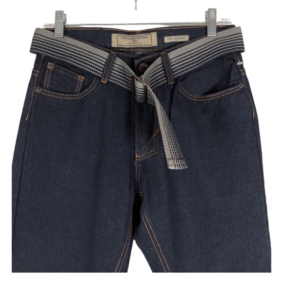 Vintage Genes 1891 Slim Straight Mens Dark Blue Denim Jeans W 28 ,L 30 NWOT - Picture 5 of 11